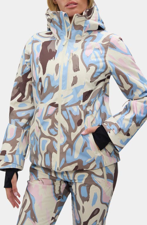 Lawrence Waterproof Abstract Print Ski Jacket