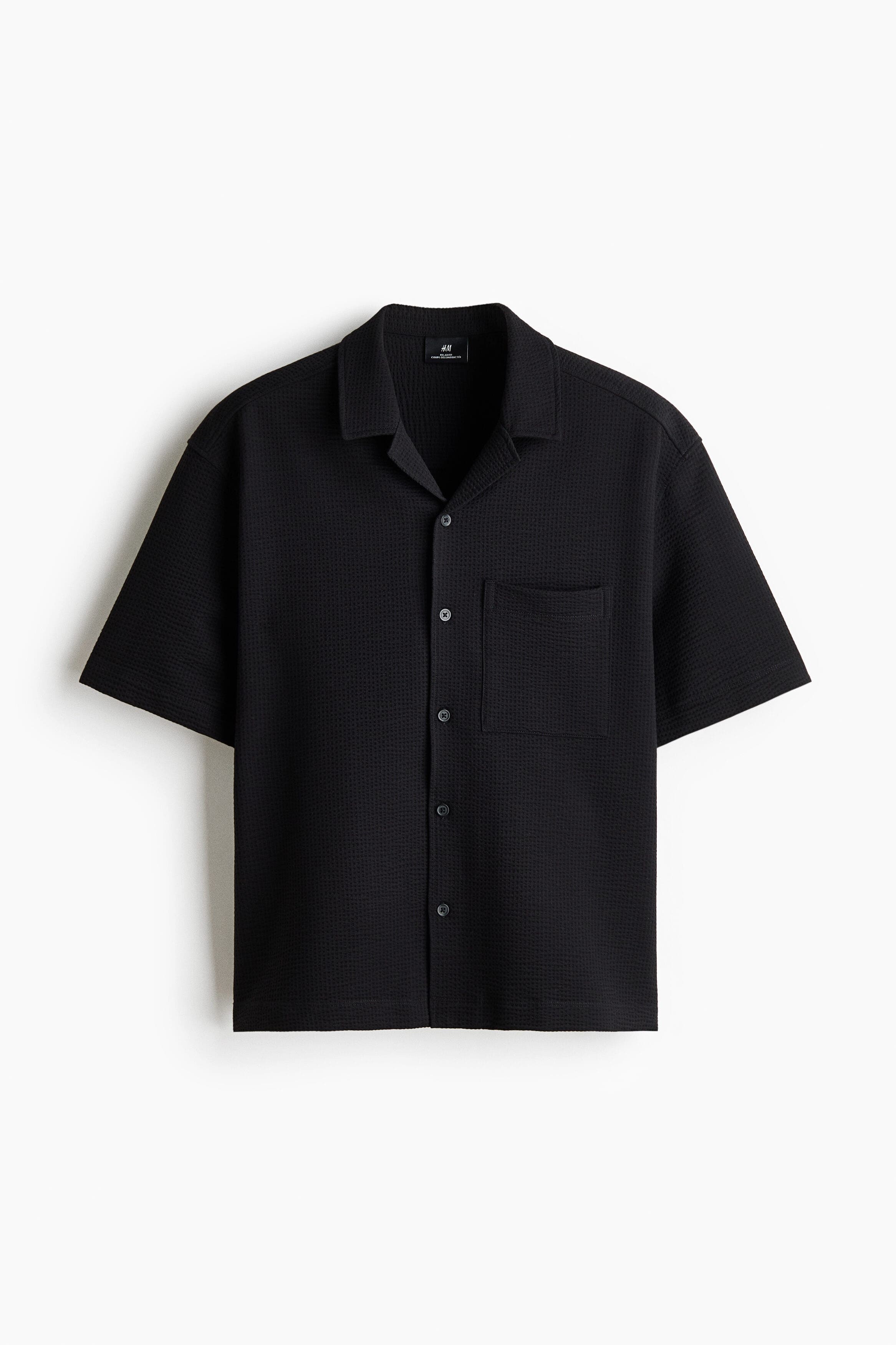 Relaxed Fit Waffled Resort Shirt