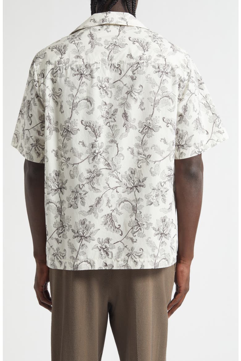 Boxy Floral Camp Shirt, Alternate, color, DUSTY WHITE/ BLACK