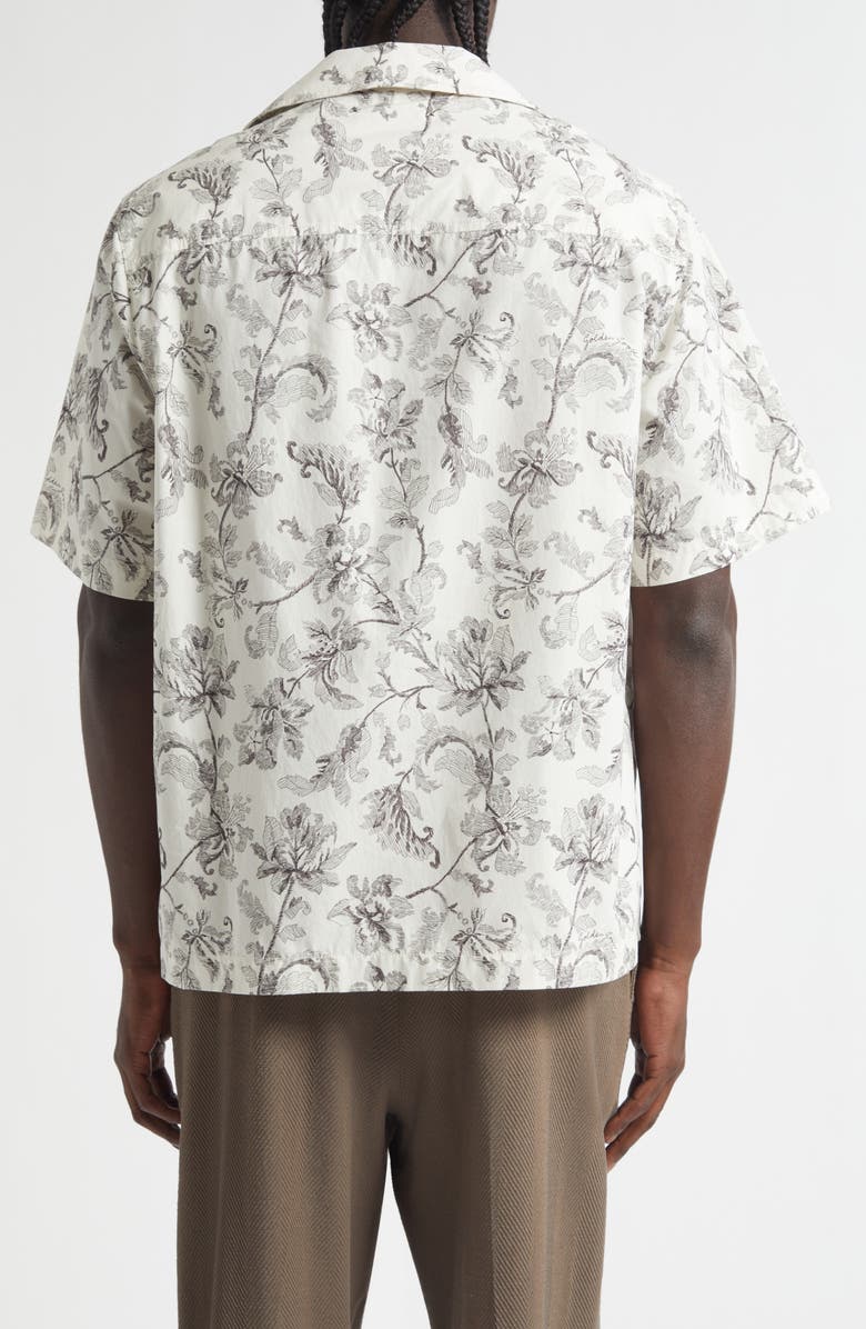 Golden Goose Boxy Floral Camp Shirt, Alternate, color, Dusty White/ Black