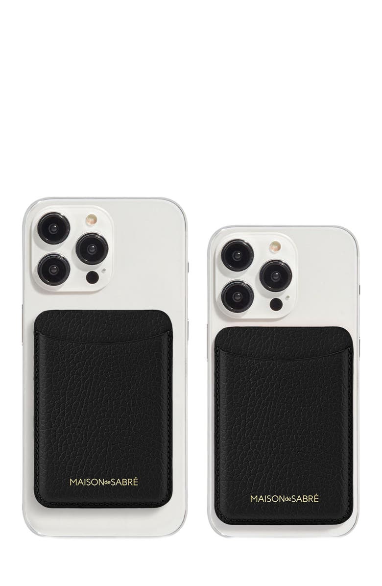 MAISON de SABRÉ Leather MagSafe Wallet, Alternate, color, Black Caviar