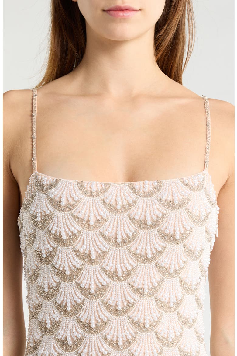 Las Palmas Beaded Minidress, Alternate, color, PEARL