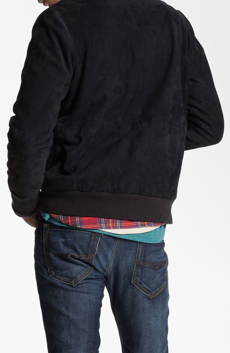 G-Star RAW 'Marc Newson' Suede Bomber Jacket, Alternate, color, 