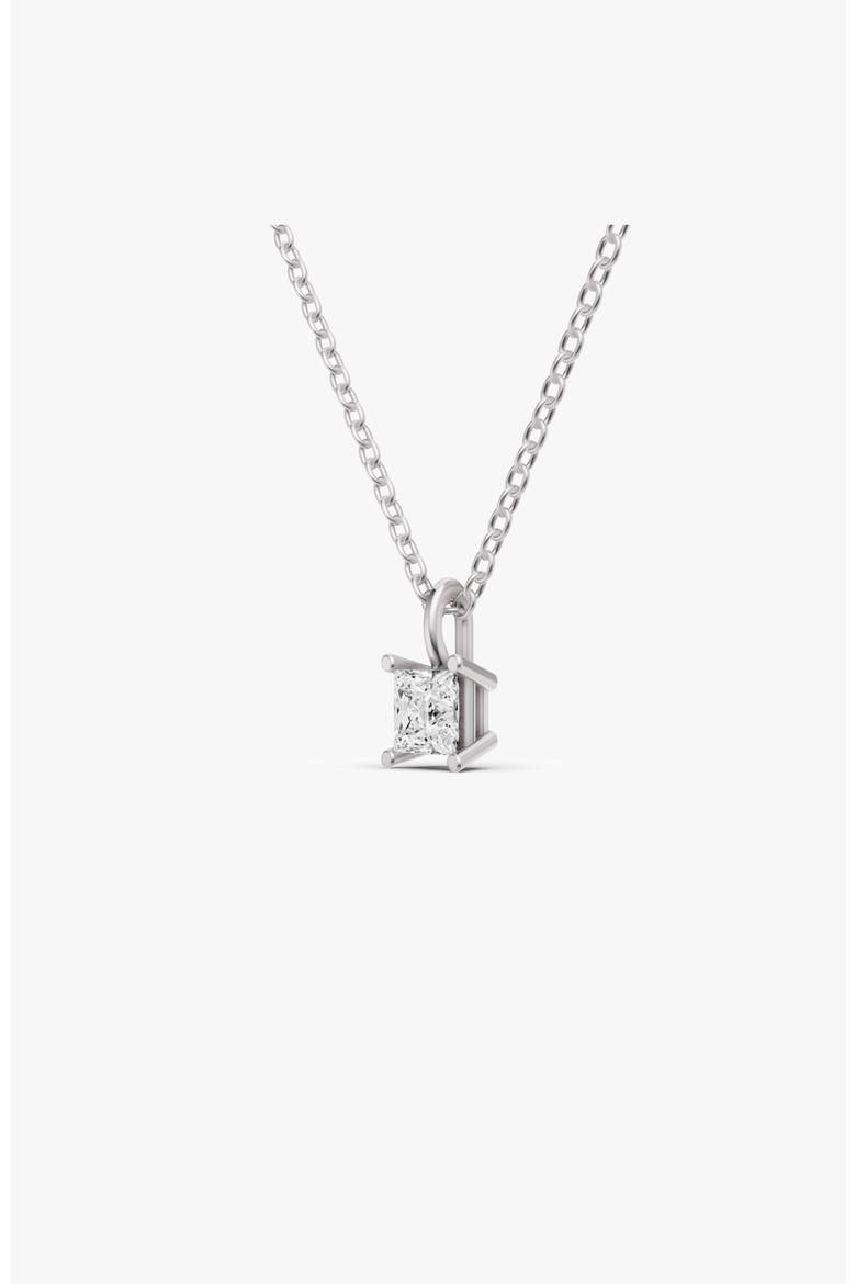 14K Gold 0.25 ct Lab Grown Princess Cut Diamond Solitaire Pendant with Bail, Alternate, color, White Gold