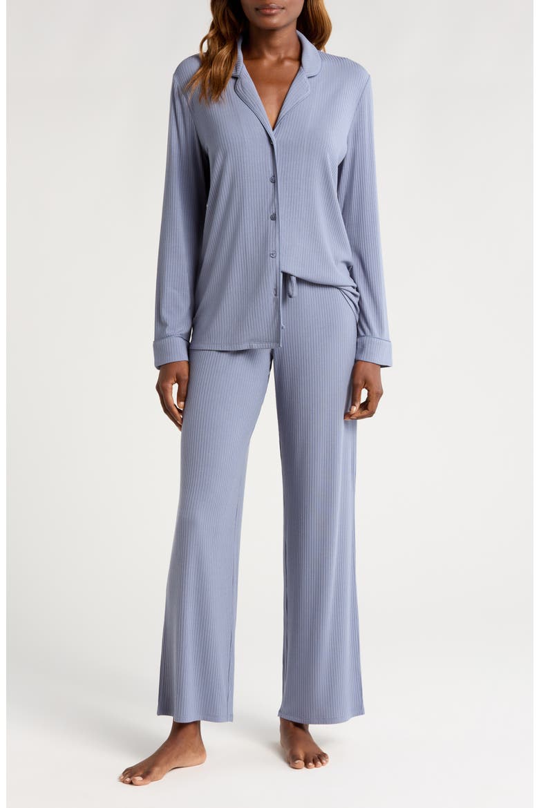 Moonlight Eco Easy Rib Pajamas, Main, color, GREY FOLKSTONE