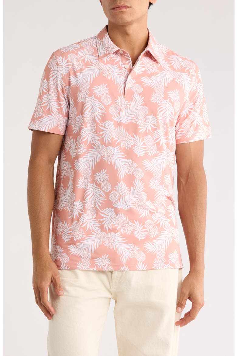Pineapple Palm Polo, Main, color, CORAL