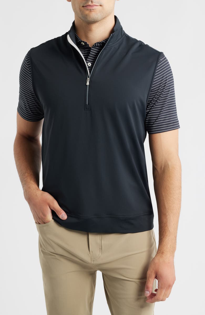 johnnie-O Torque Quarter-Zip Vest, Main, color, Black