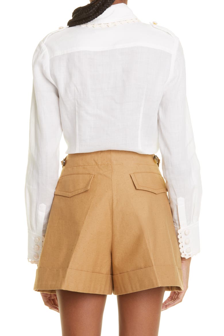 Postcard Crochet Trim Blouse, Alternate, color, IVORY
