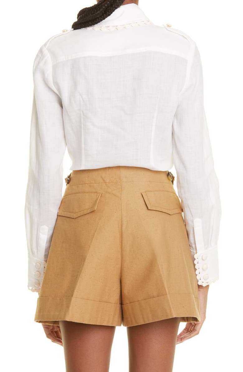 Zimmermann Postcard Crochet Trim Blouse, Alternate, color, 