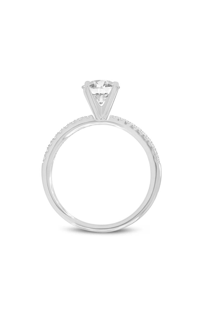 LuvMyJewelry Isabella 14K White Gold Round Cut Lab Grown Diamond Halo Engagement Ring - 1.2 ctw, Alternate, color, 14K White Gold