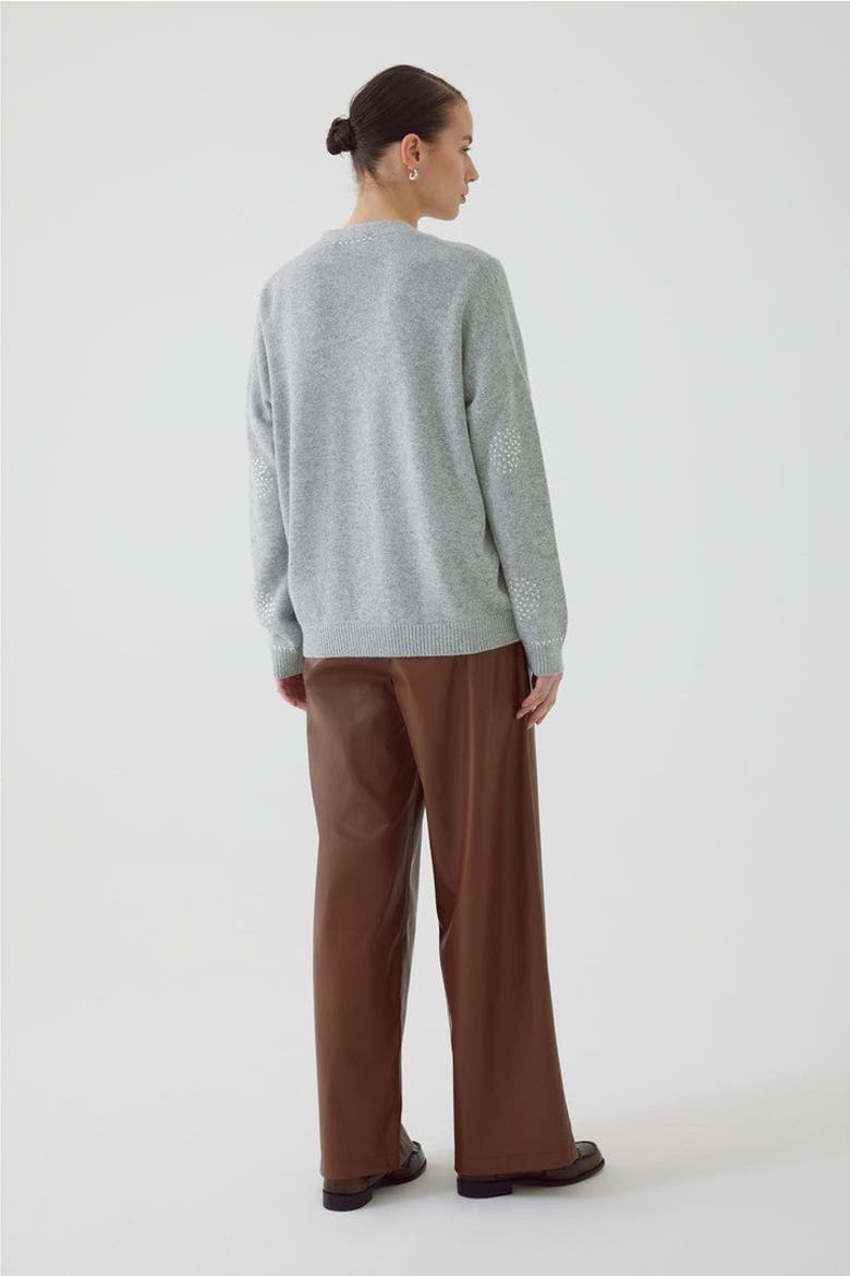 Asher Sequin Printed Cashmere Blend Cardigan, Alternate, color, GREY