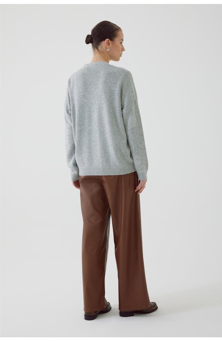 Exquise Asher Sequin Printed Cashmere Blend Cardigan, Alternate, color, Grey