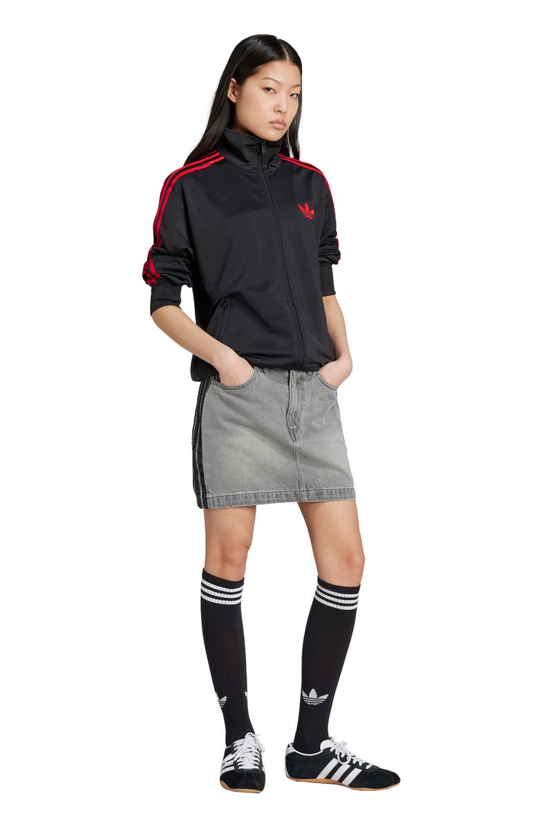 adidas Firebird Recycled Polyester Track Jacket, Alternate, color, Black/ Better Scarlet