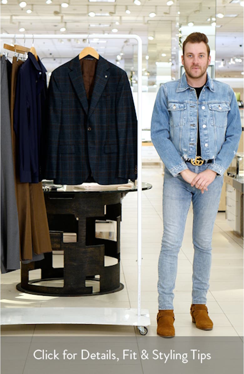 Midland Contemporary Fit Plaid Slub Wool Sport Coat, sales video thumbnail