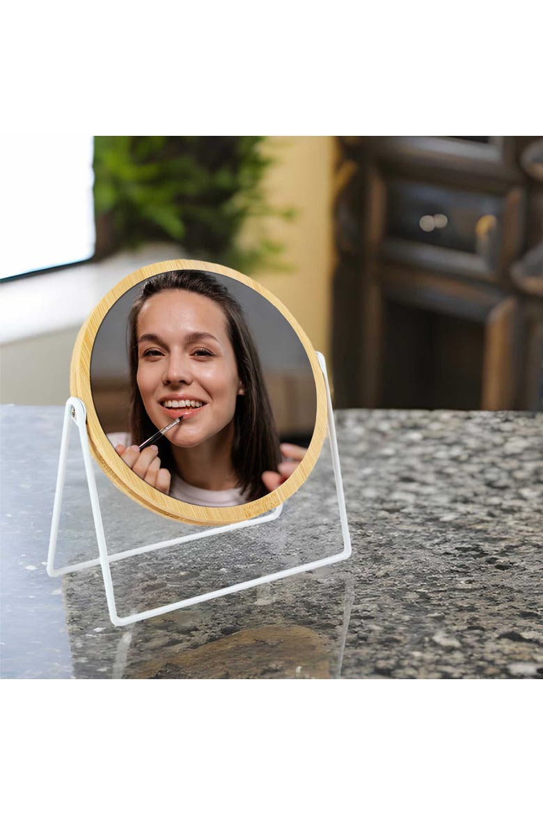 Dual-Side Mirror with Seamless 360° Rotation, Alternate, color, Ivory