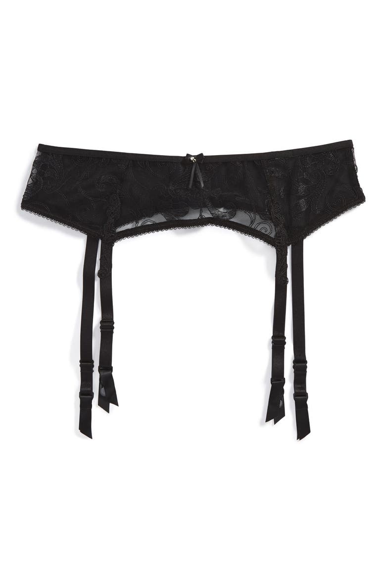 'Allegra' Garter Belt, Main, color, BLACK