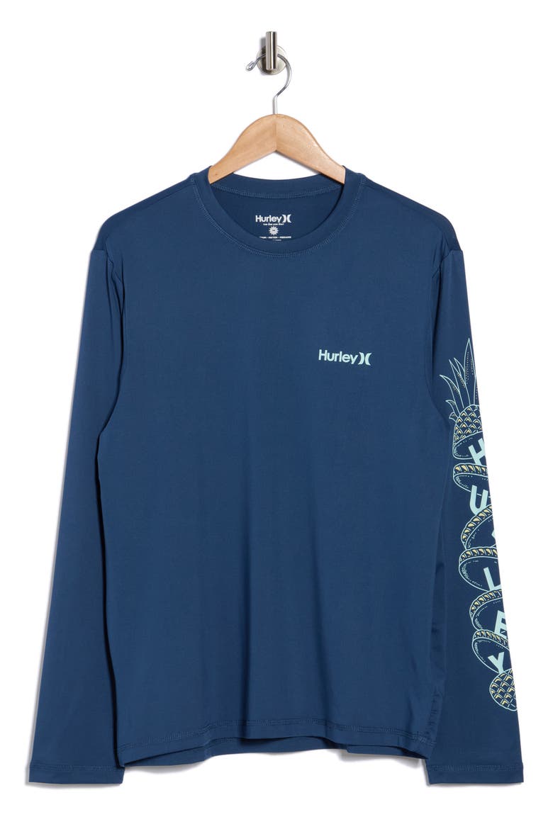 Tropical Slices Long Sleeve Sunshirt, Alternate, color, INDUSTRIAL BLUE