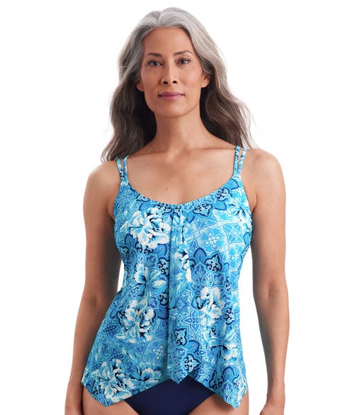 Handkerchief Hem Tankini Swimsuit Top