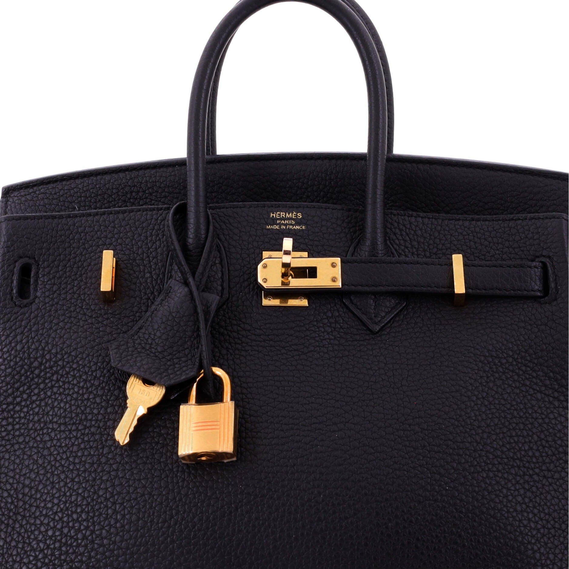Pre-Owned Hermes Birkin Handbag Black Togo with Gold Hardware 25, Alternate, color, Noir
