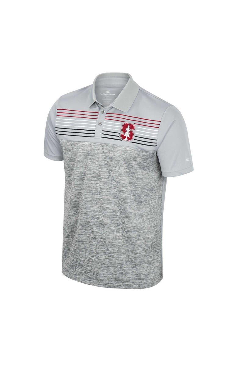 COLOSSEUM Men's Colosseum Gray Stanford Cardinal Cybernetic Polo, Alternate, color, Gray