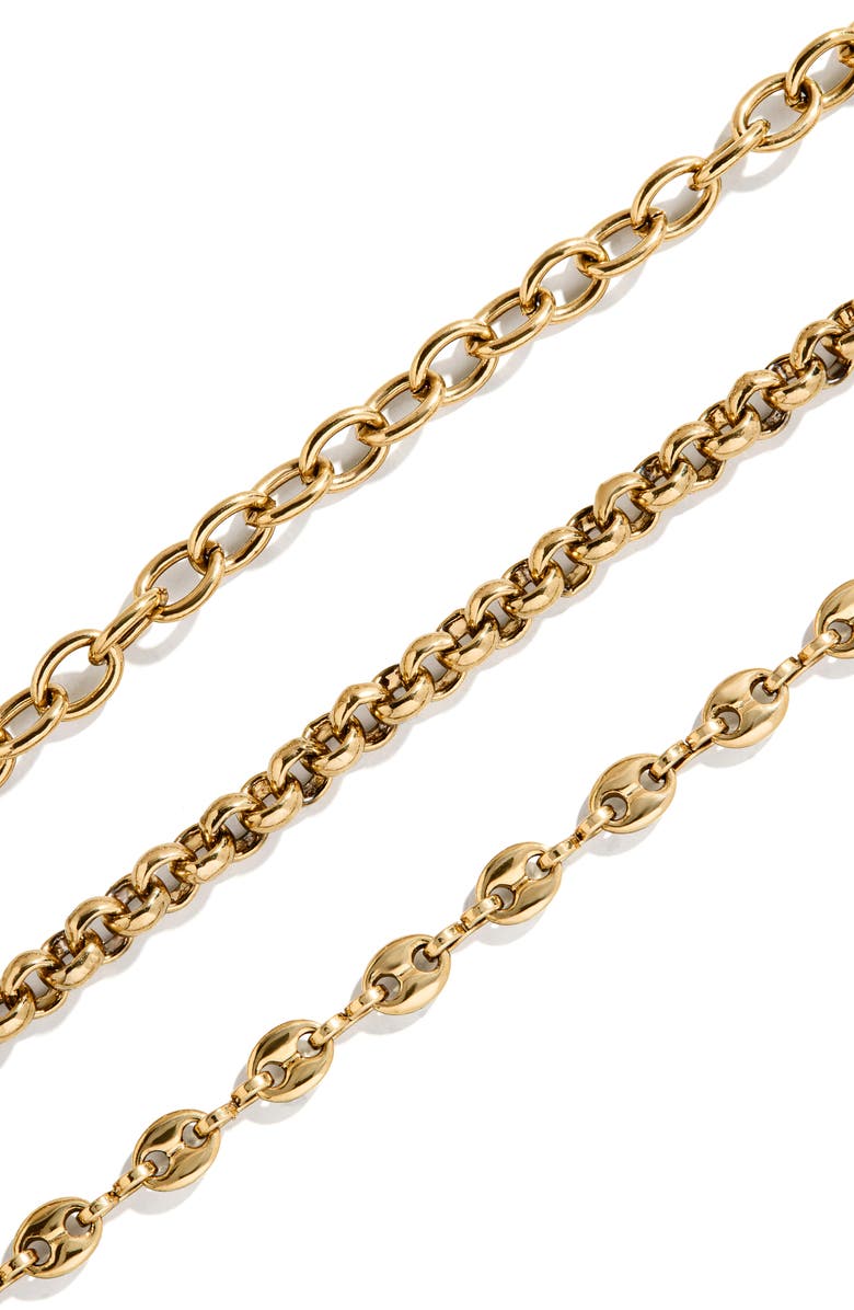 BaubleBar Emmy Set of 3 Waterproof Bracelets, Alternate, color, Gold