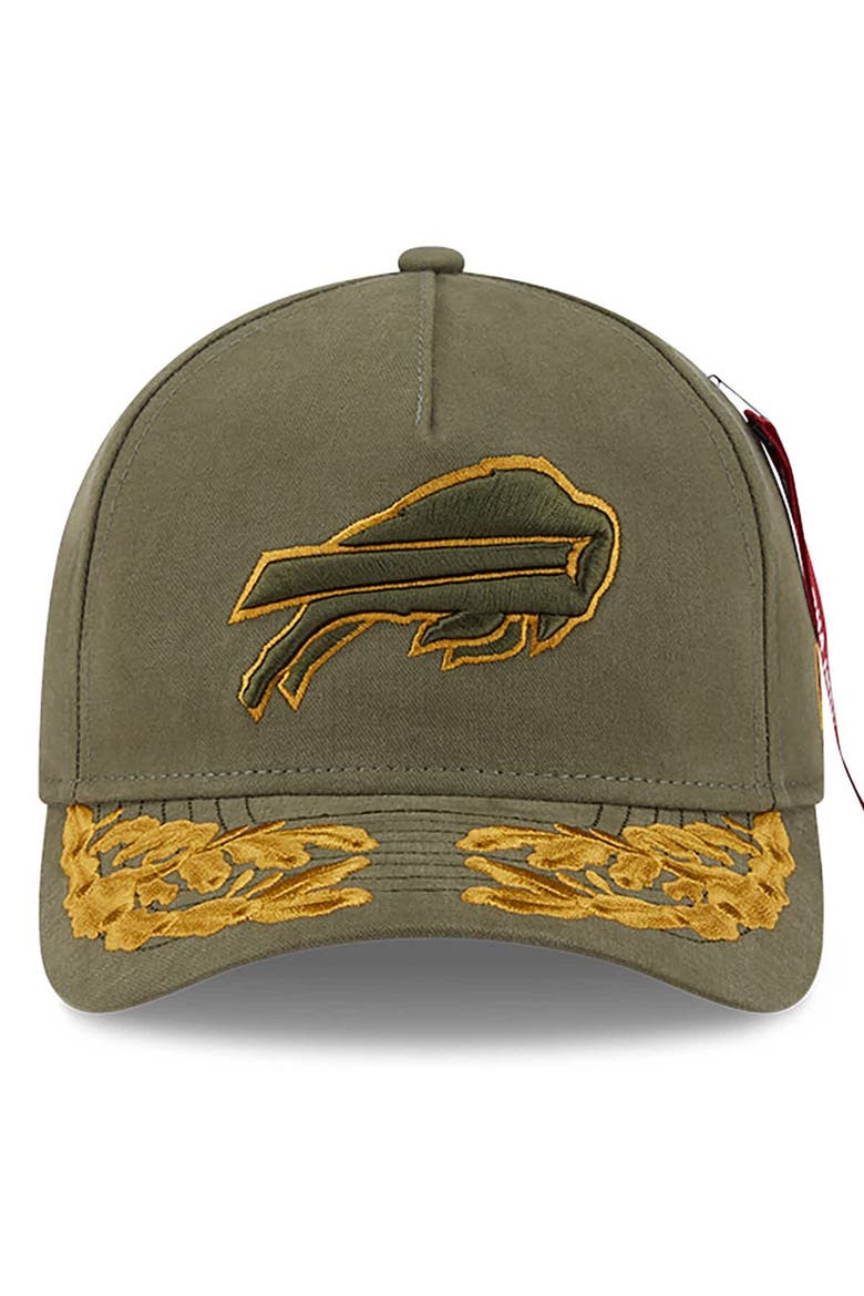 Men's New Era x Alpha Industries  Olive Buffalo Bills A-Frame 9FORTY Adjustable Hat, Alternate, color, Olive