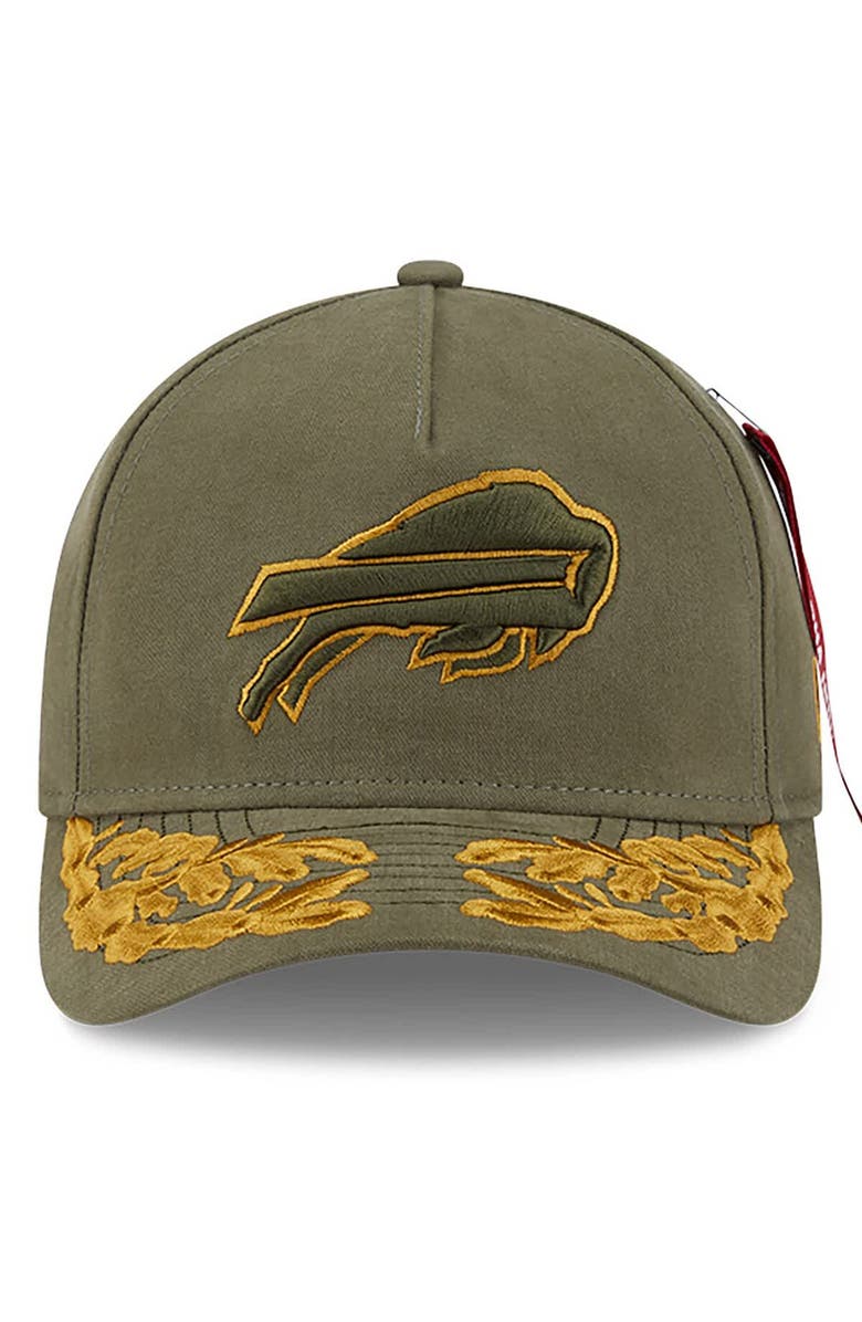 New Era x Alpha Industries Men's New Era x Alpha Industries  Olive Buffalo Bills A-Frame 9FORTY Adjustable Hat, Alternate, color, Olive