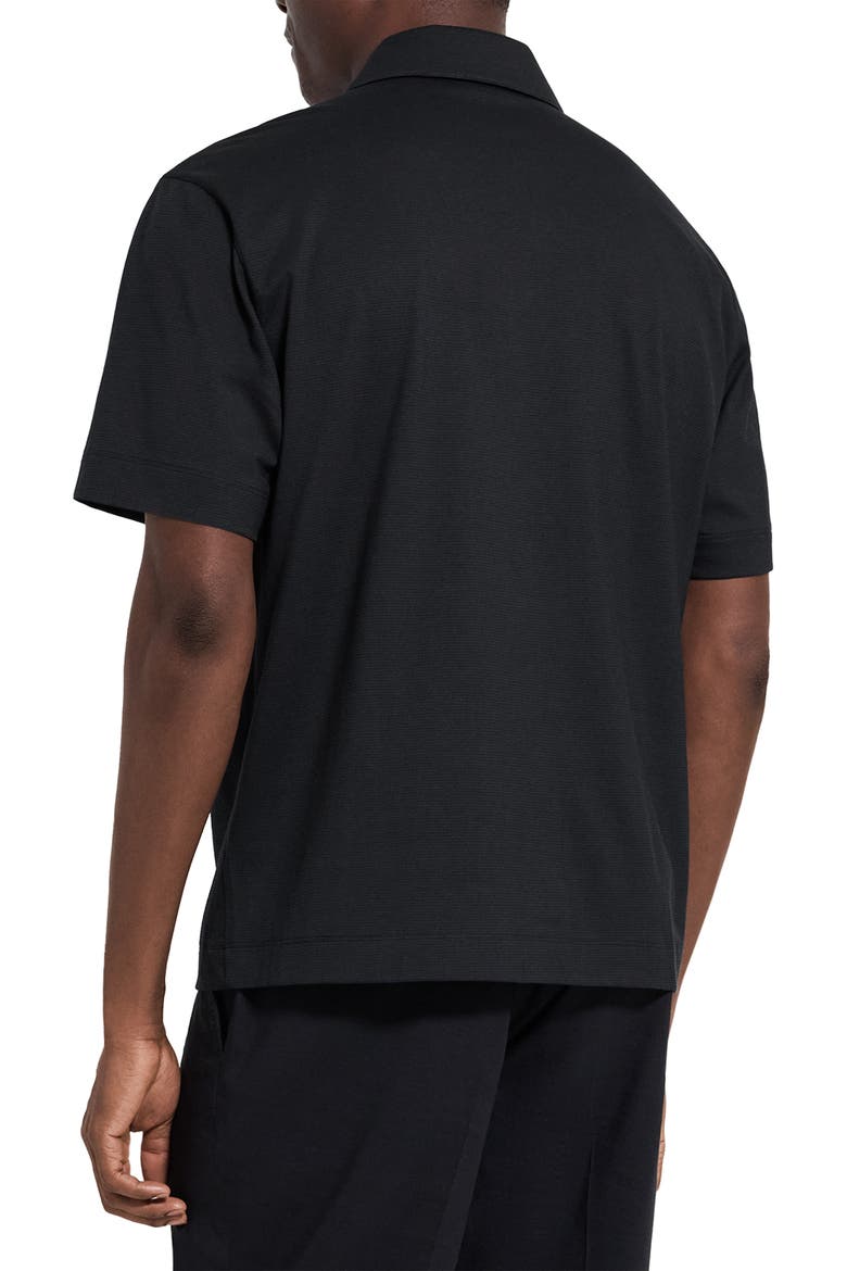 Relaxed Short Sleeve Button-Up Shirt, Alternate, color, BLACK - 001