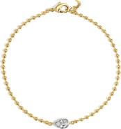 LILI CLASPE Mini Cleo Pear Cubic Zirconia Ball Chain Bracelet