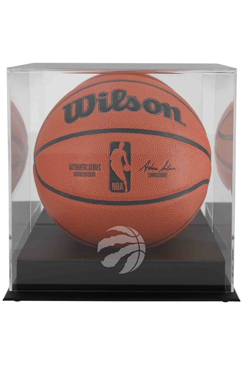 Toronto Raptors Blackbase Team Logo Basketball Display Case with Mirrored Back, Main, color, Black