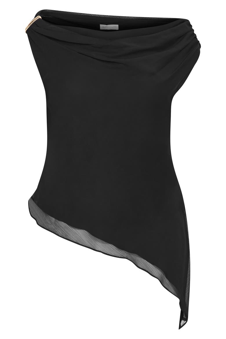 Skyla Asymmetric One-Shoulder Top, Alternate, color, BLACK