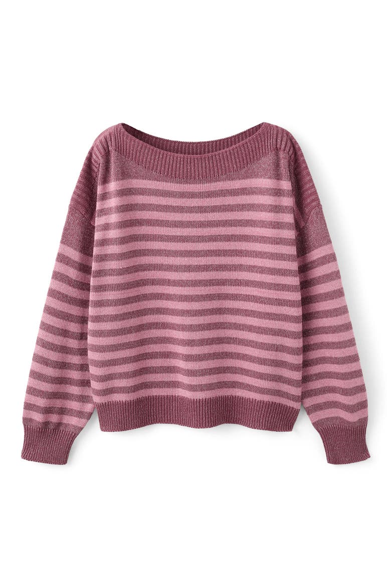 Metallic Stripe Sweater, Main, color, PINK