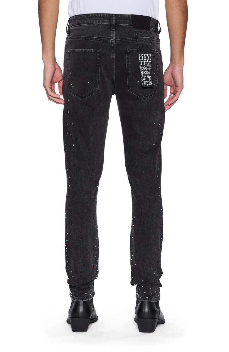 Ksubi Van Winkle Renaissance Studded Skinny Jeans, Alternate, color, Black