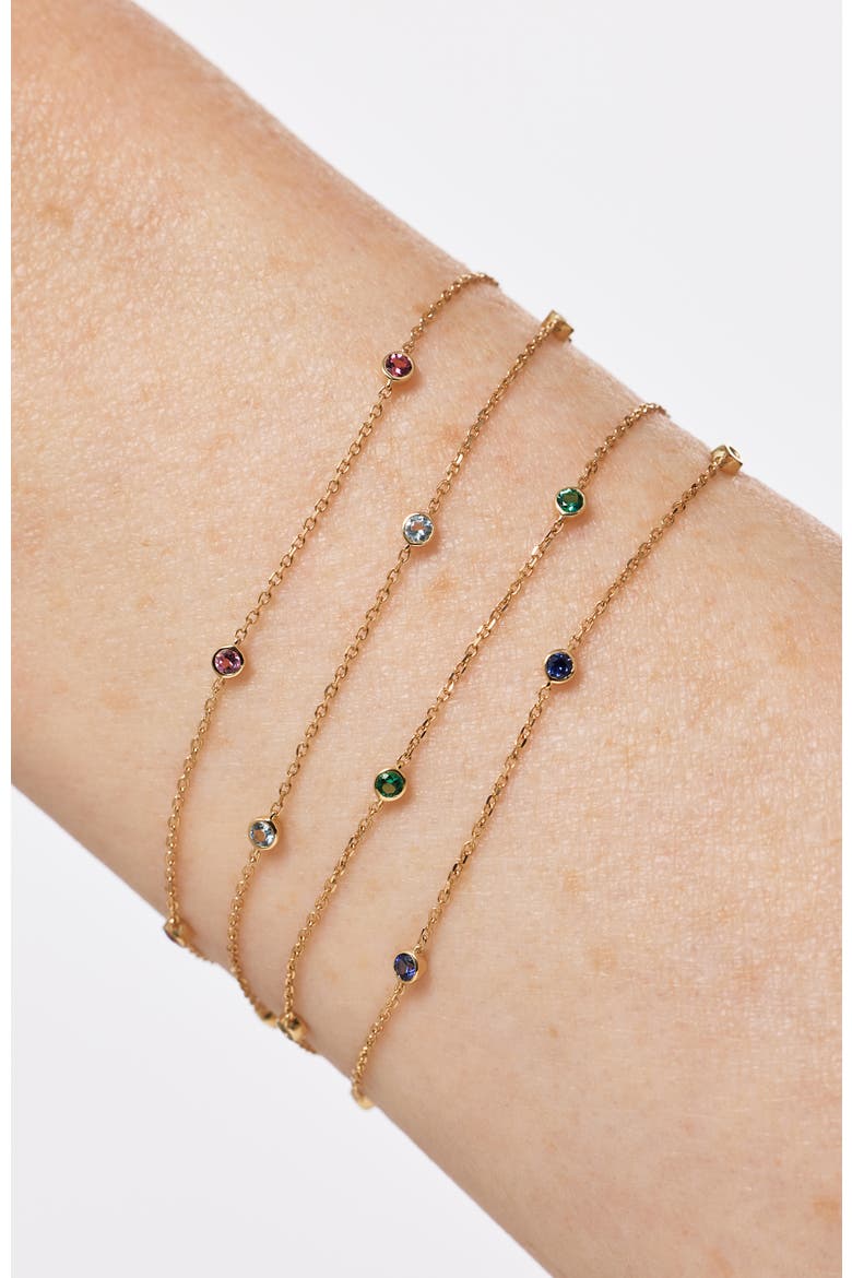 Solid Yellow Gold Birthstone Bracelet, Alternate, color, Amethyst