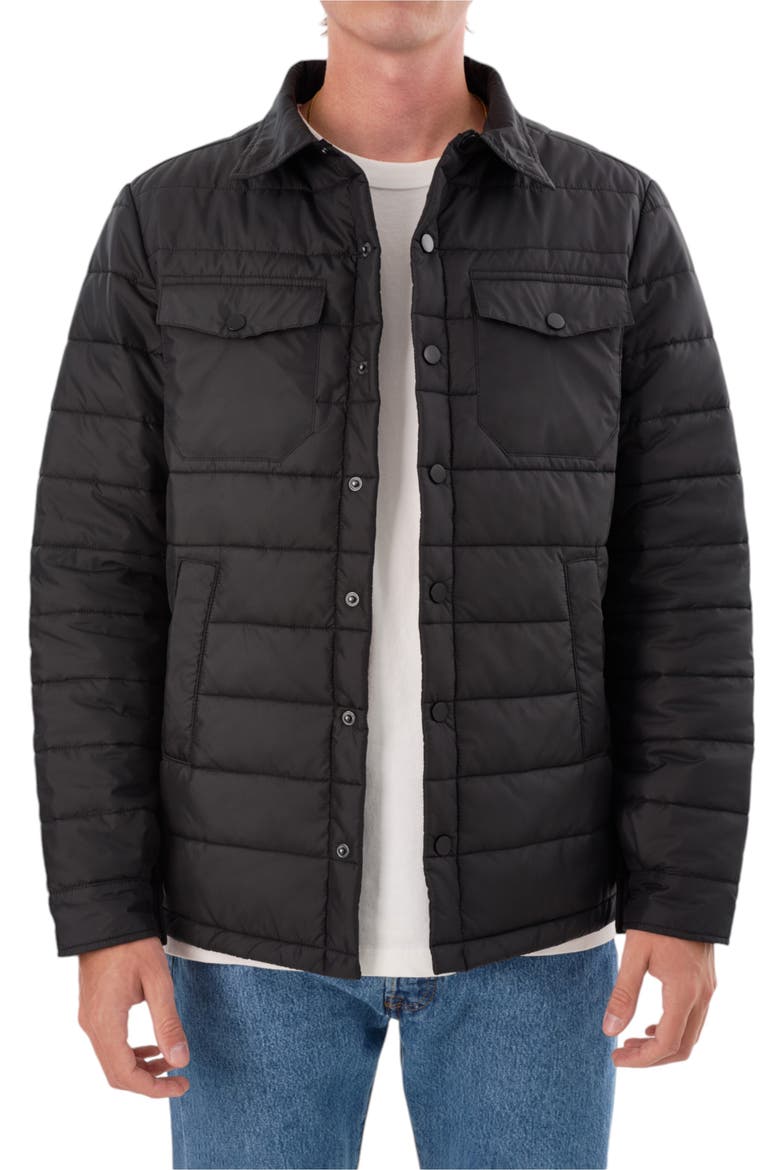 Quilted Trucker Jacket, Alternate, color, BLACK