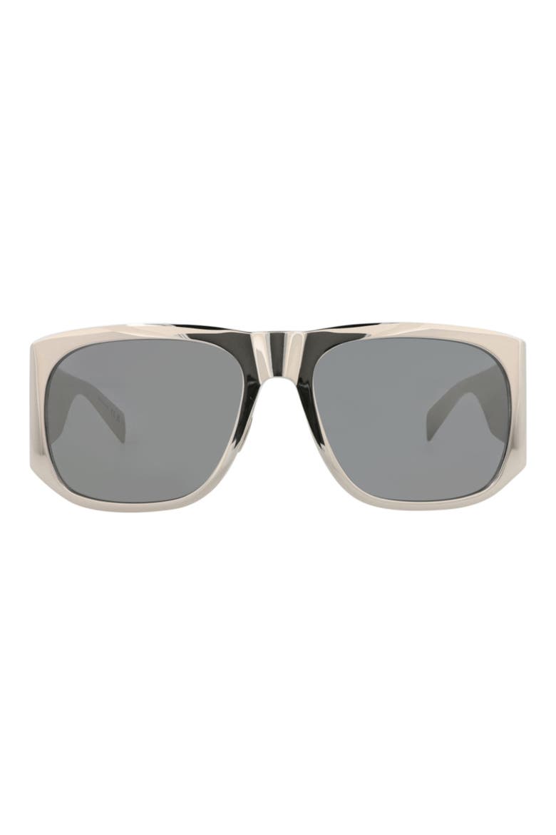 58mm Square Sunglasses, Main, color, SILVER SILVER SILVER