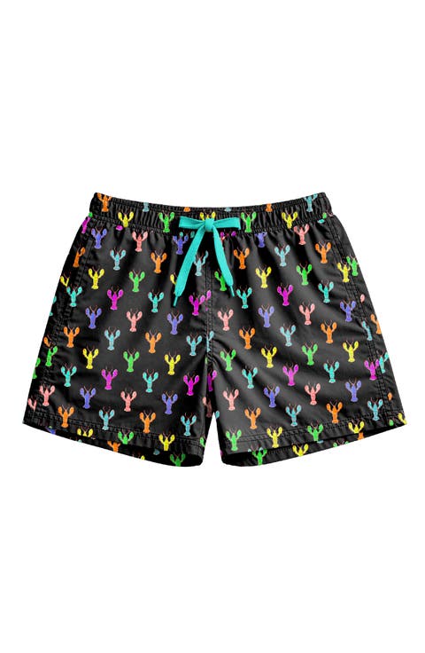 Boys Multicolor Lobsters Print Board Shorts