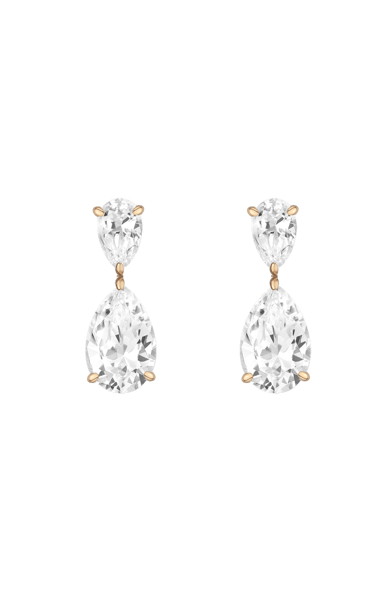 Aurate New York Lab Grown Sapphire Pear Drop Earrings, Main, color, Yellow Vermeil