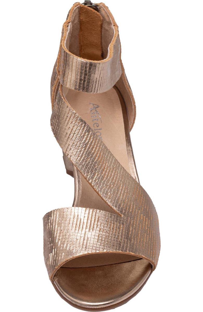 ANTELOPE Amara Metallic Leather Kitten Heel Sandal, Alternate, color,