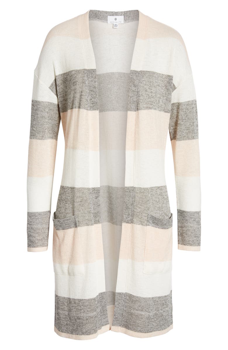 Socialite Stripe Longline Cardigan, Alternate, color, 