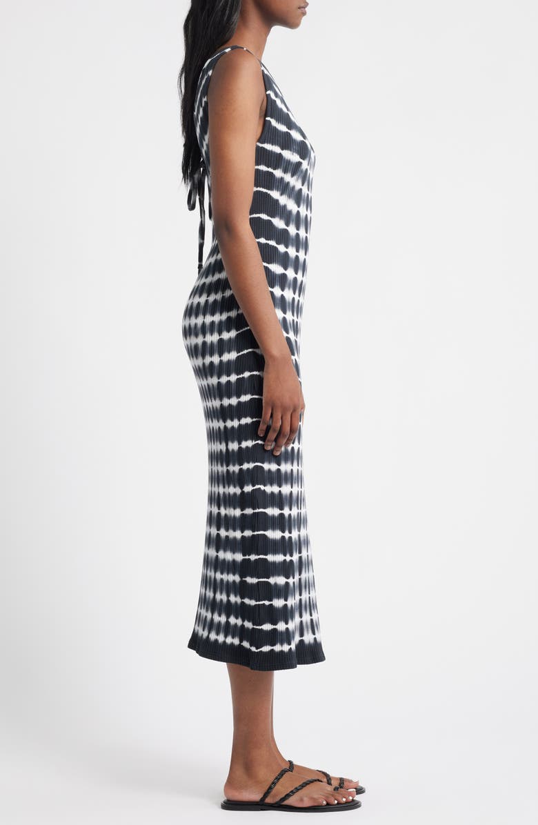 Nation LTD Christy Tie Dye Keyhole Rib Cotton Midi Dress, Alternate, color, Tie Dye Stripe