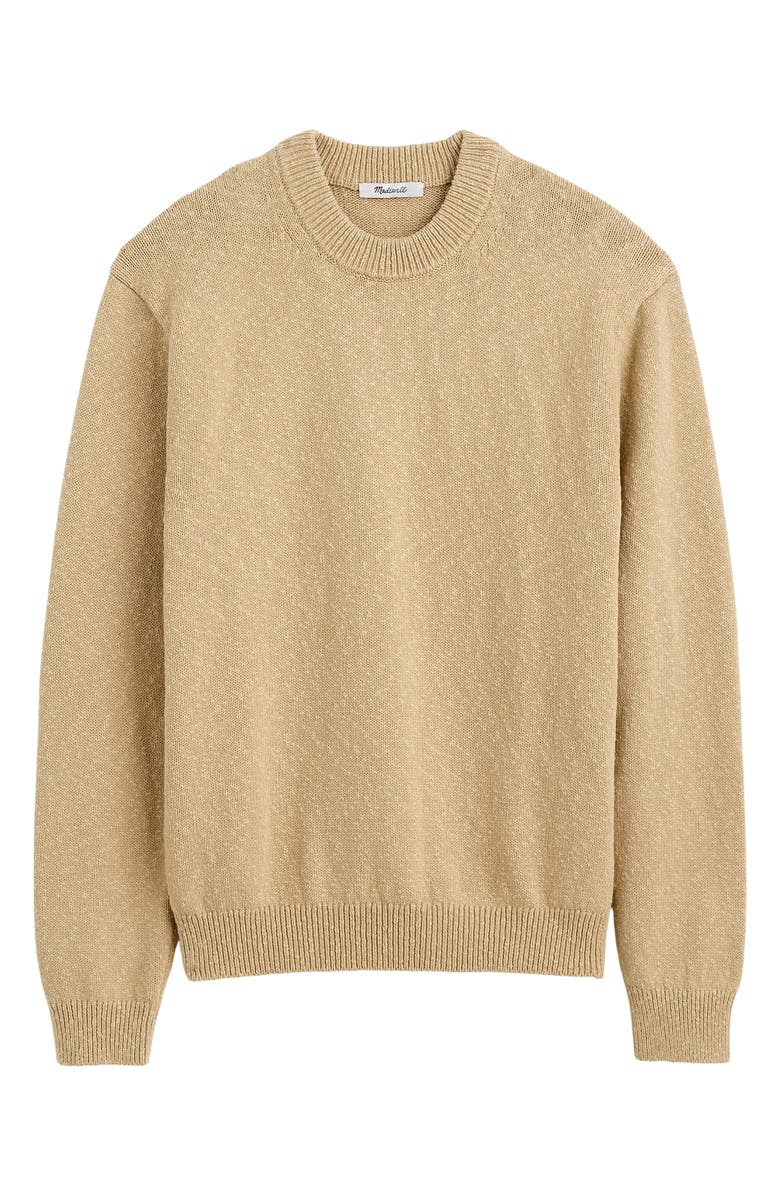Madewell Textured Cotton Crewneck Sweater, Alternate, color, Faded Khaki
