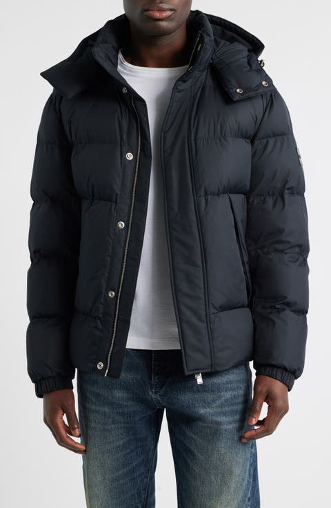 Water Repellent Puffer Coat with Removable Hood