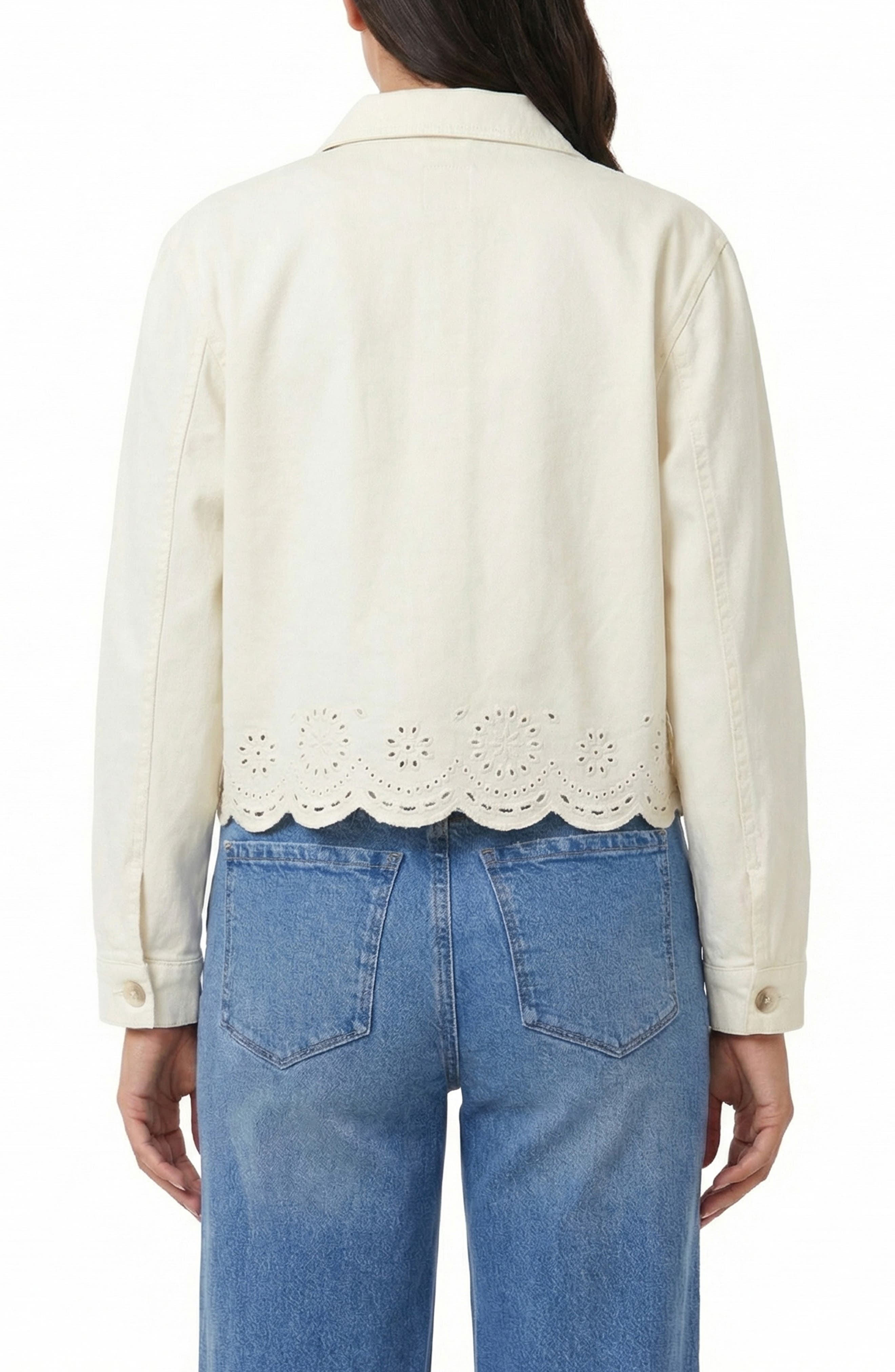 Scalloped Crop Shirt Jacket - image 2