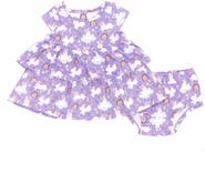 Norani Kids Organic Layered Dress with Matching Bloomers in Macarons
