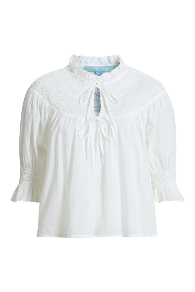 Zinnia Nap Smocked Cotton Top, Alternate, color, WHITE