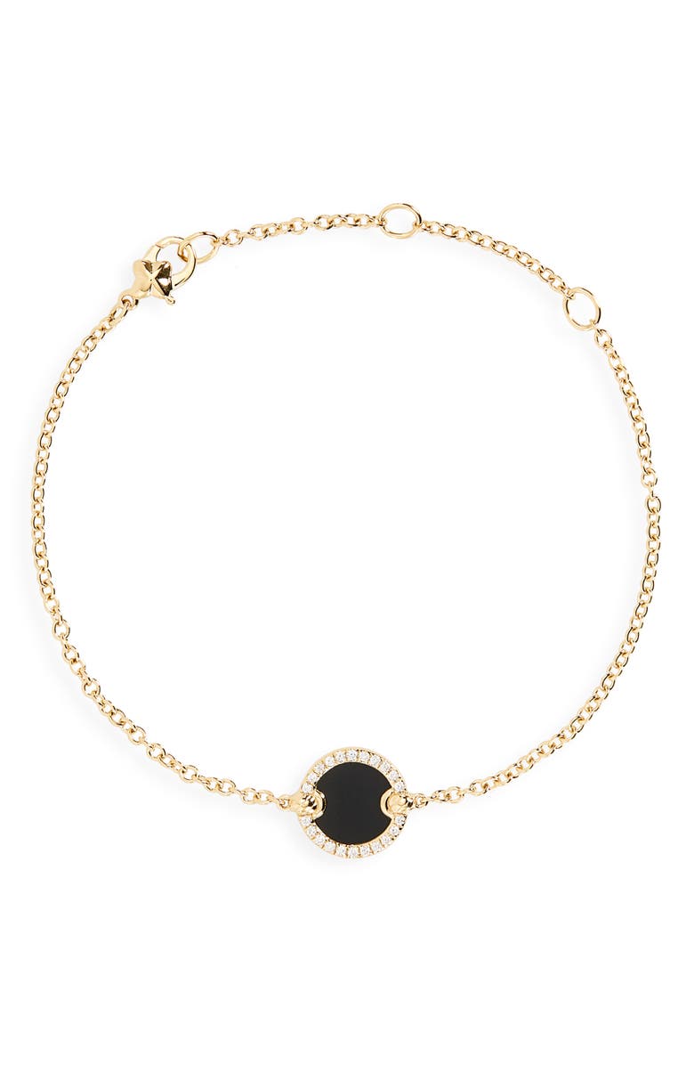 David Yurman Petite DY Elements<sup>®</sup> Center Station Chain Bracelet with 18K Yellow Gold & Pavé Diamonds, Main, color, 