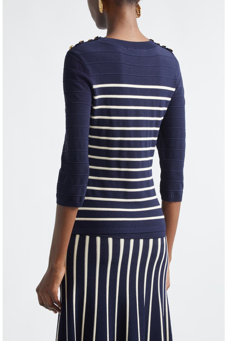 Kindred Spirit Luna Stripe Sweater, Alternate, color, NAVY/ CREAM
