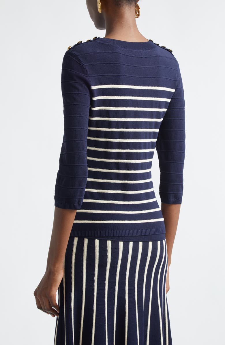 Zimmermann Kindred Spirit Luna Stripe Sweater, Alternate, color, Navy/ Cream
