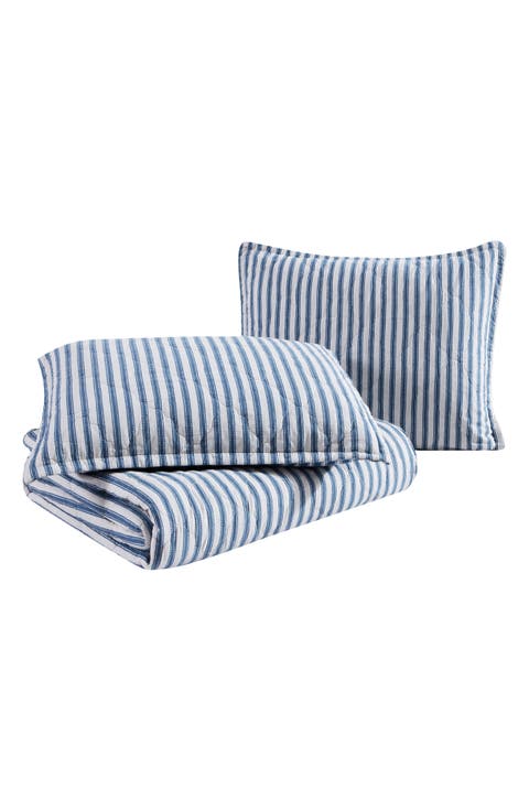 Willow Way Ticking Stripe Quilt & Sham Set
